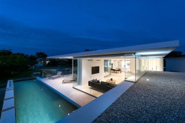 Terrace pool of the contemporary home in Australia