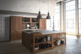 Wild walnut Loft kitchen composition