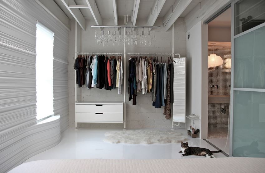 Contemporary closet with modern touches