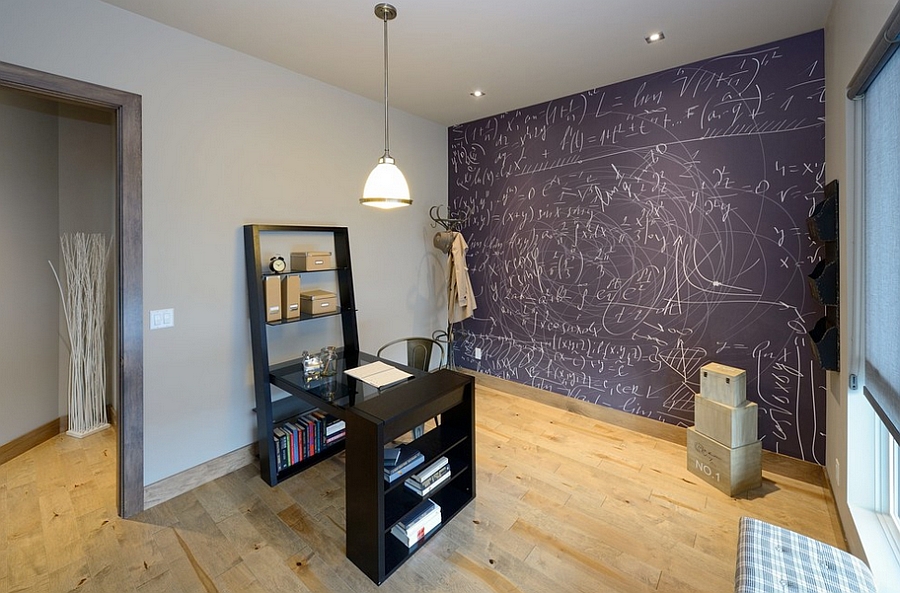 Home office chalkboard wall for the beautiful mind