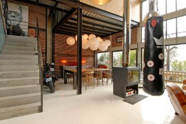 Industrial loft with a dashing dining room and decor!