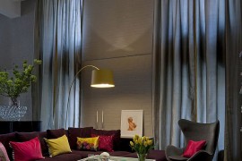 Luxurious and spacious contemporary living room with plush decor
