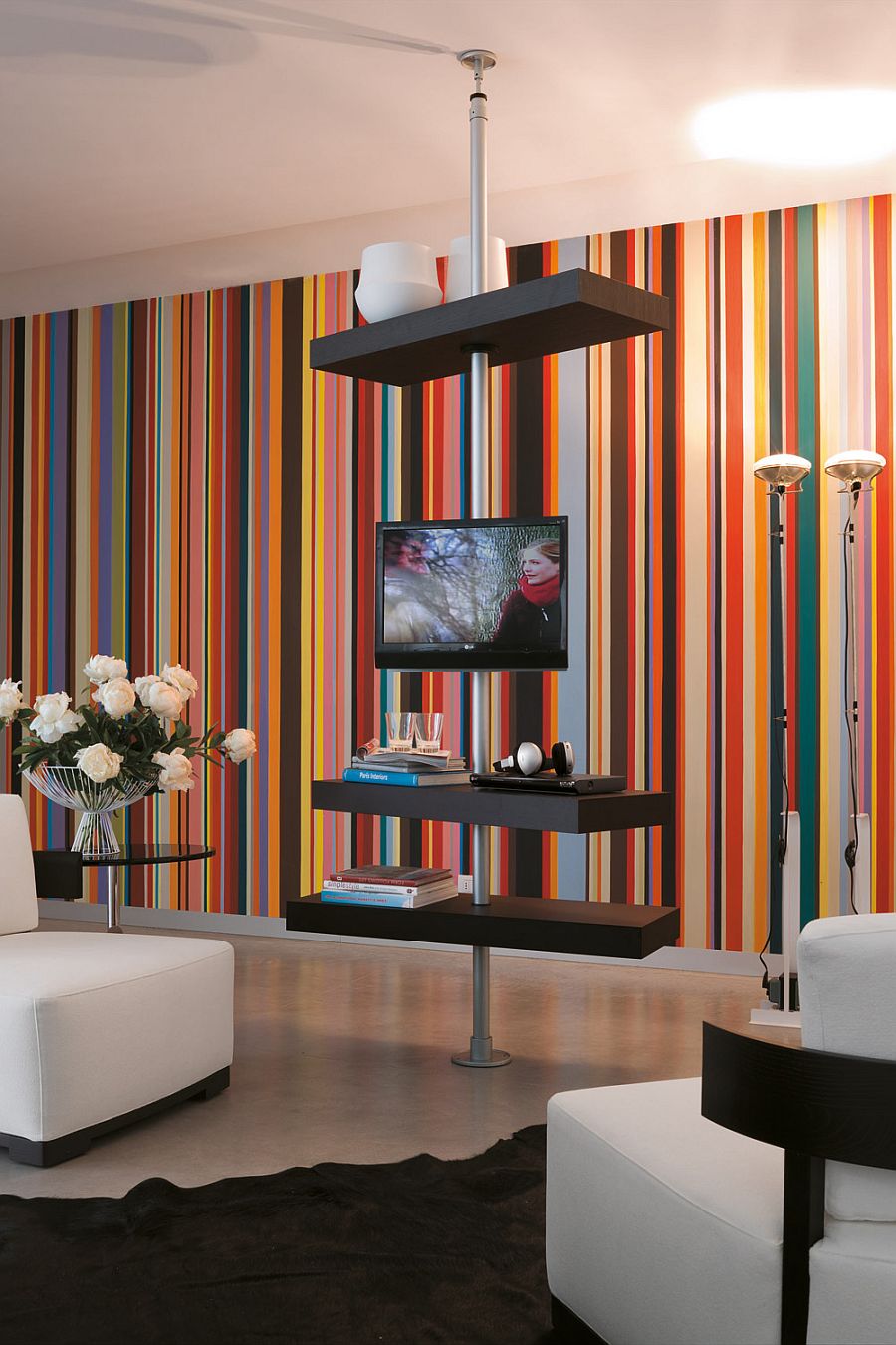 living modern minimalist stands stand hanging domino minimal metal pole porada shelves elegant contemporary bedroom decor interior shelf television swivel