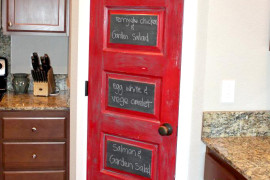 Red Chalkboard Pantry Door