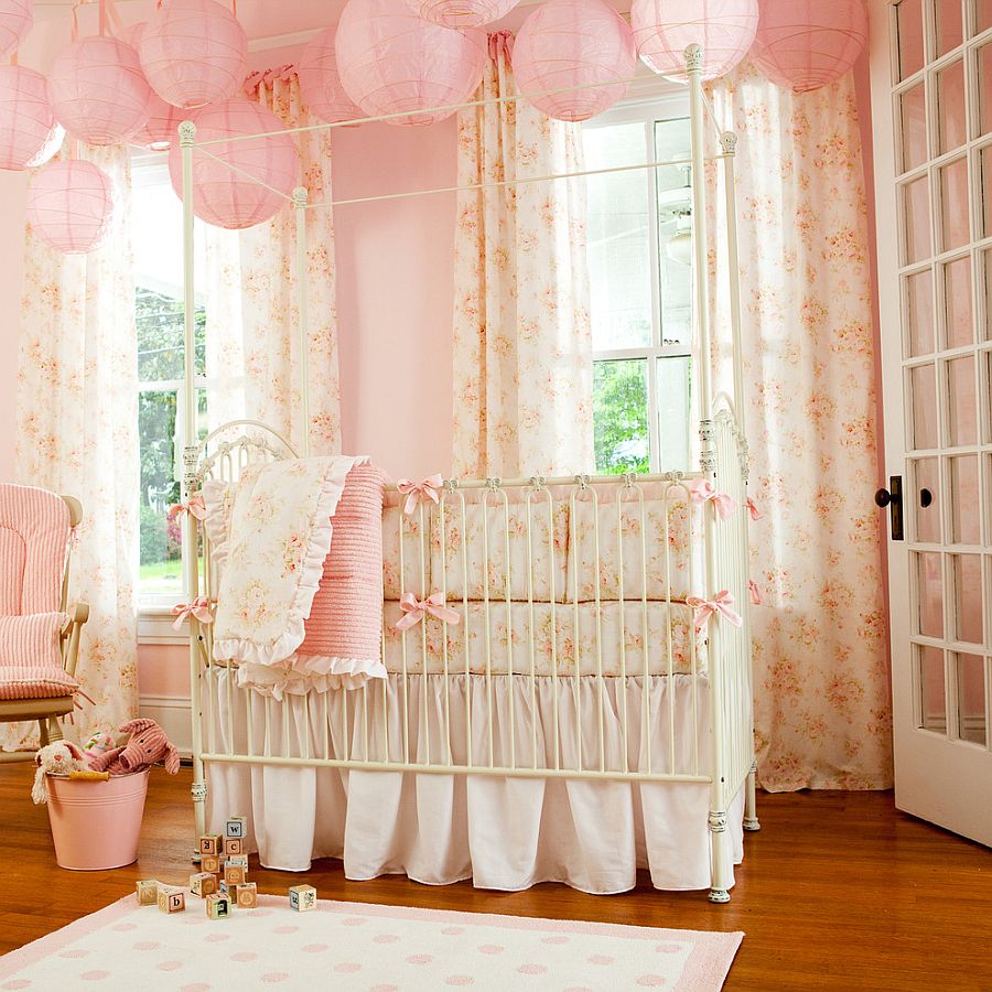 Room pink. nursery in pink with plenty of pattern design b design ...