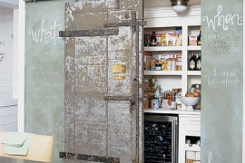 Sliding Pantry Door and Chalkboard Wall