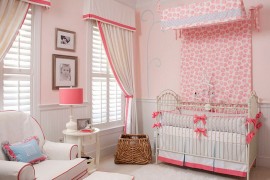 Window coverings add to the style of the nursery