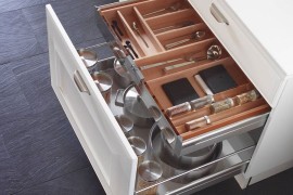 Accessorized drawers give the homeowner plenty of storage options