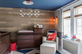 Add some blue to the nursery with a painted ceiling