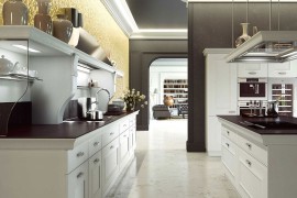 Ample space between the kitchen workspace and island