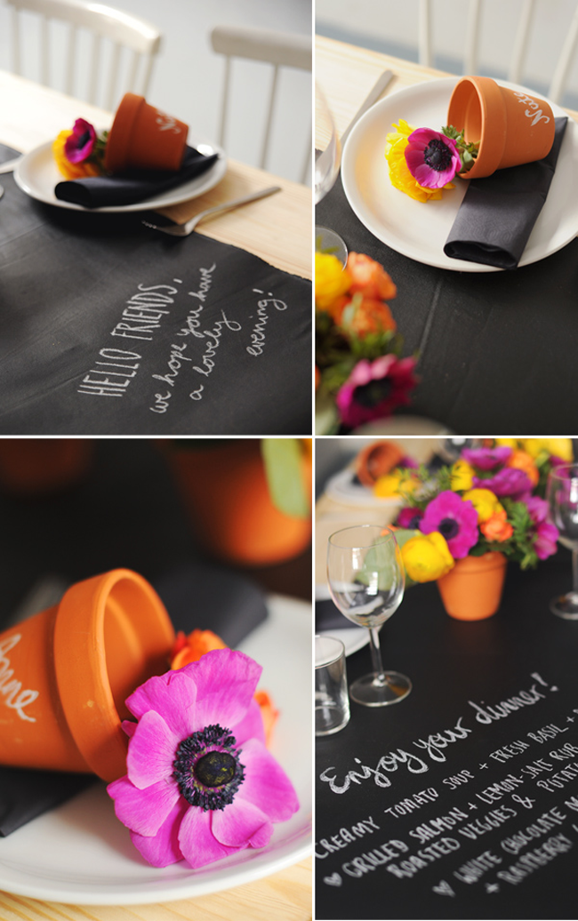 runner Colorful Decoist Runner table with   Flowers  of flowers Chalkboard Table