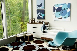 Combine blue with other darker hues for a stylish, contemporary nursery