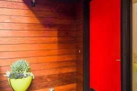 Contemporary entry with plenty of color