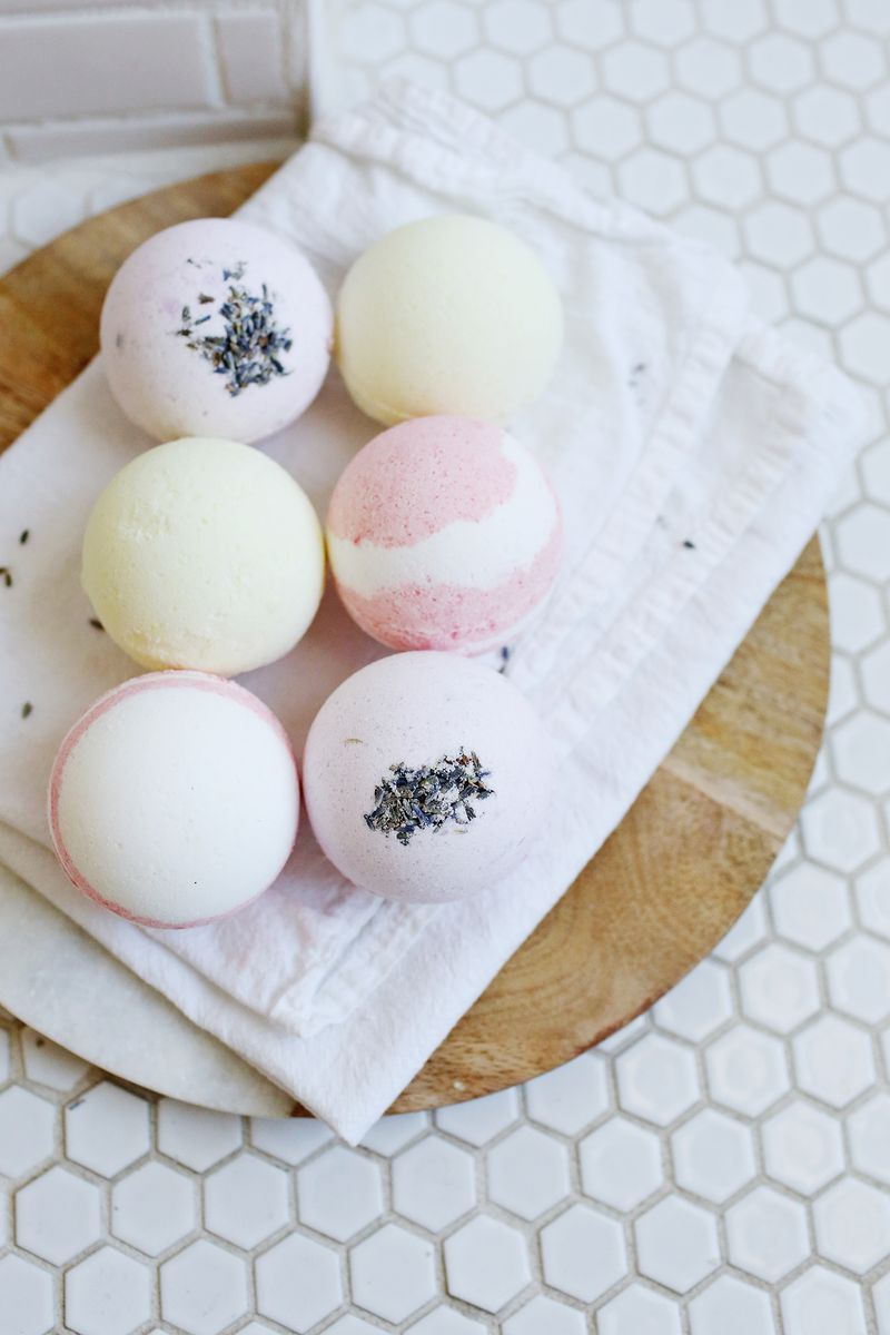 Homemade bath bombs from A Beautiful Mess