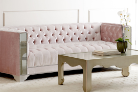 Lena Mirrored Sofa with Tufting