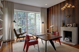Midcentury home office with a relaxed modern ambiance