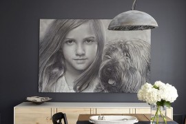 Modern minimalist dining room in classy gray