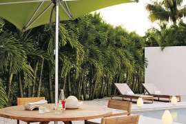 Orange bullet planter used as a cool ice bucket!