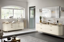 Posh modern bathroom with art deco influence