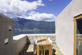 Private porch overlooking the lovely landscape and distant mountains