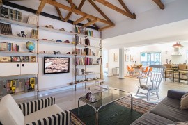 Sleek shelves create a wonderful display in the living room