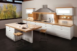 Smart kitchen island gives the space an airy, modern ambiance