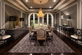 Stunning Mediterranean style dining room in gray