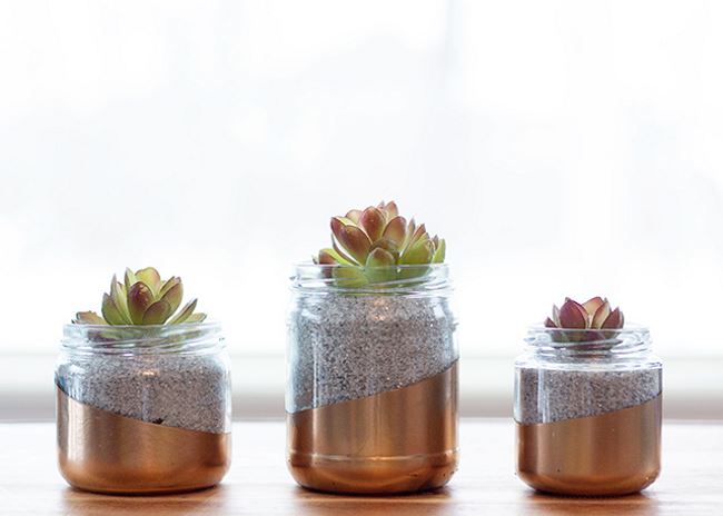 Upcycled glass jar planter from circusberry