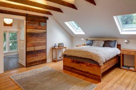 Bedroom door fits in perfectly with the style of the room