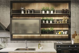 Brilliant kitchen cabinet design with built-in LED lighting