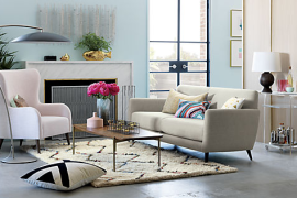 CB2 Peekaboo C Table in Living Room