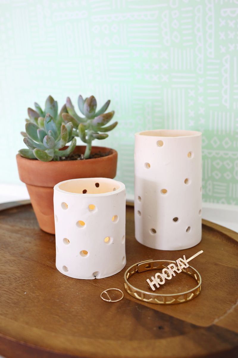 Clay votive DIY from A Beautiful Mess