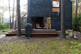 Dark Exterior of the contemporary house instantly draws attention