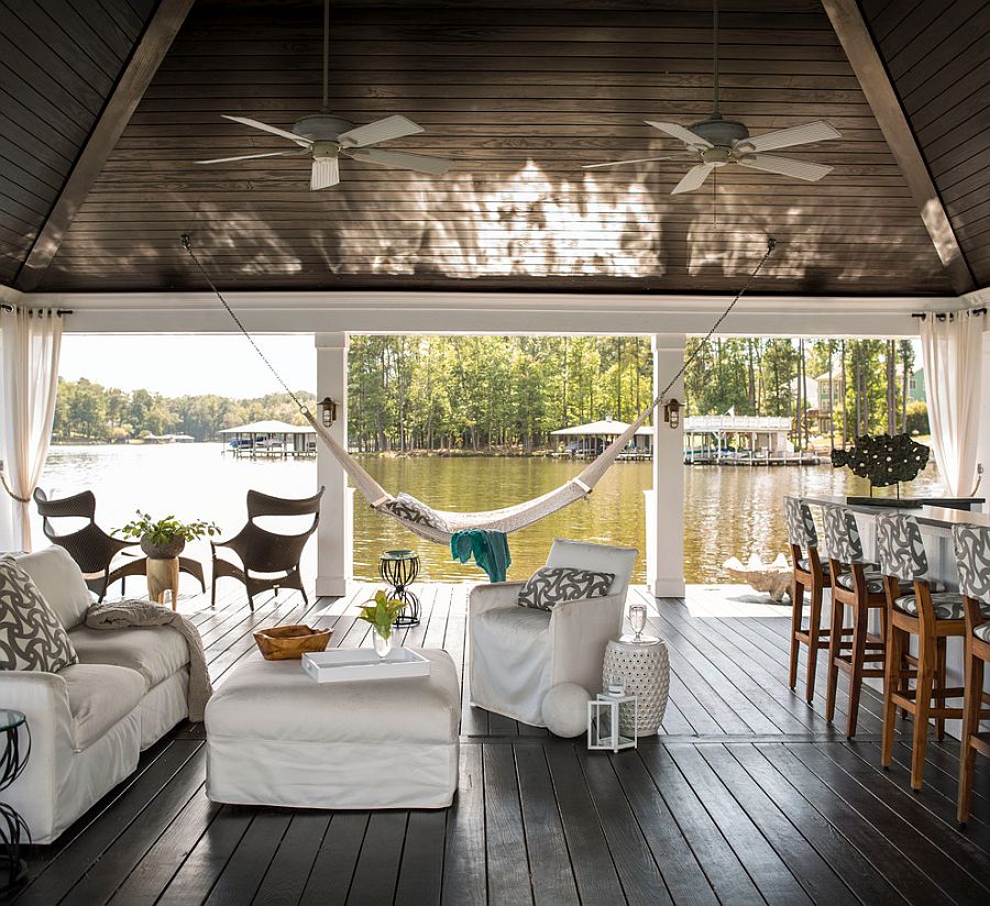 Dream waterfront retreat offers a soothing hangout [Design: Heather Garrett Design]