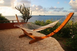 Freestanding hammock can be set up pretty much anywhere