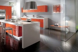 Graphic motifs and colors bring the kitchen alive