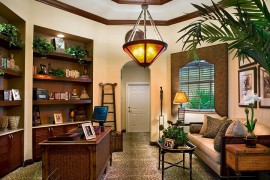 Home office relies on natural greenery for color and freshness!