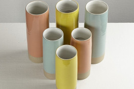 Large Les Guimards cylinder vases