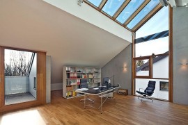 Large skylights steal the show in this home office