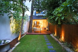 Less is more in this yard featuring bamboo and other grasses