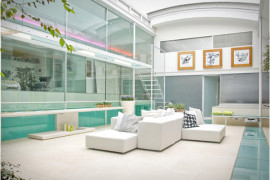 Modern Glass Residence with Indoor Pool