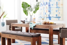 Modern dining room with Boho accents