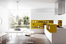 Modern yellow and white kitchen with compositional freedom from Cesar