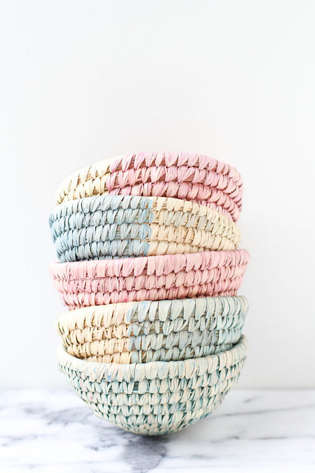 Pastel dip dyed baskets from Paper & Stitch