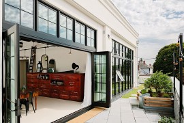 Private deck of the Portland home with a hint of greenery