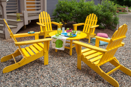 Recycled Plastic Adirondack Chairs in Yellow