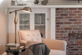 Sleek floor lamp saves up on square footage