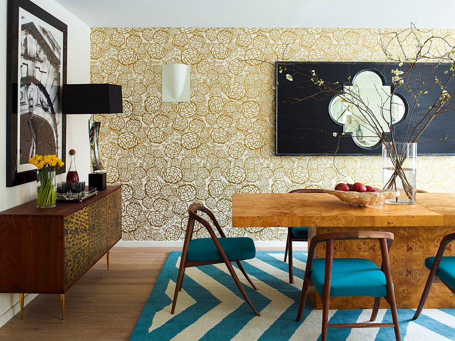 contemporary wallpaper for dining room