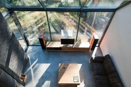 View of the living area from the mezzanine level