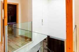 View of the living area from the top level of the Canadian home